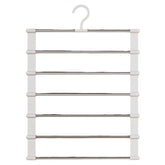 1 Pc Stainless Steel Pants Rack,6 Layers Trouser Hanger Foldable Ladder Clothes Organizer, Space-Saving Wardrobe Hanger for Pants, Jeans & Trousers Storage