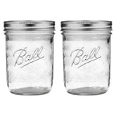 2-PACK Ball Wide Mouth Pint Mason Jars with Lids & Bands | 16-oz
