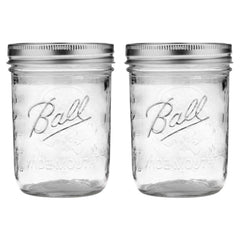 2-PACK Ball Wide Mouth Pint Mason Jars with Lids & Bands | 16-oz