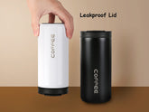 1PC of Travel Vacuum Insulated 500ml Coffee Mug with Leak Proof Screw Lid, White