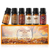 AUELIFE 6-PACK Essential Oil | Christmas Tree, Spice, Gingerbread, Apple Cider, Candy, Cranberry Aromatherapy Gift Set