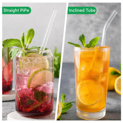 CARILI 12 Pack Reusable Straws Set with 2 Cleaning Brushes for Smoothie, Juices, Coffee