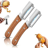 EddHomes Multifunctional Vegetable Zero Snag Peeler with Wooden Handle and Bottle Opener