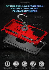 CQUIK Shockproof Phone Case for Samsung Galaxy S24 Ultra Case with Ring Stand Magnetic Kickstand