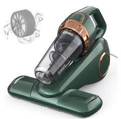 Dibea Handheld Bed Vacuum Cleaner, Mattress Vacuum Cleaner with 15KPa Suction, Washable HEPA Filter for Deep Clean Fur, Hair, Dust on Sofa, Couch, Carpet and Other Fabric, Green