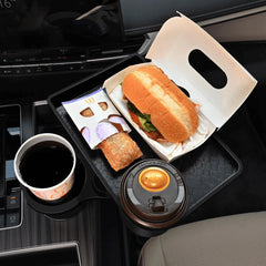 Car Cup Holder Expander with Detachable Food Tray