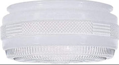 ASPEN CREATIVE #23604-01, 6" Clear And White Drum Replacement Glass Shade For Ceiling Fixture. 1-PIECE