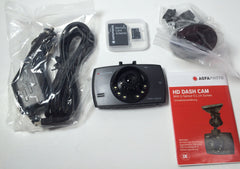 AGFA 1080p Dash Cam With G-Sensor 2.4" Screen and 8GB MicroSD Card