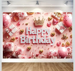 BLISSYARD Pink Happy Birthday Backdrop Banner, SIZE 70.8 x 47.2 inches for Photography, Decor, Parties etc etc