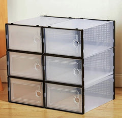 6 Tires Shoe Organizers Storage Boxes for Closet Plastic Stackable Shoe Containers -hsxh1357485