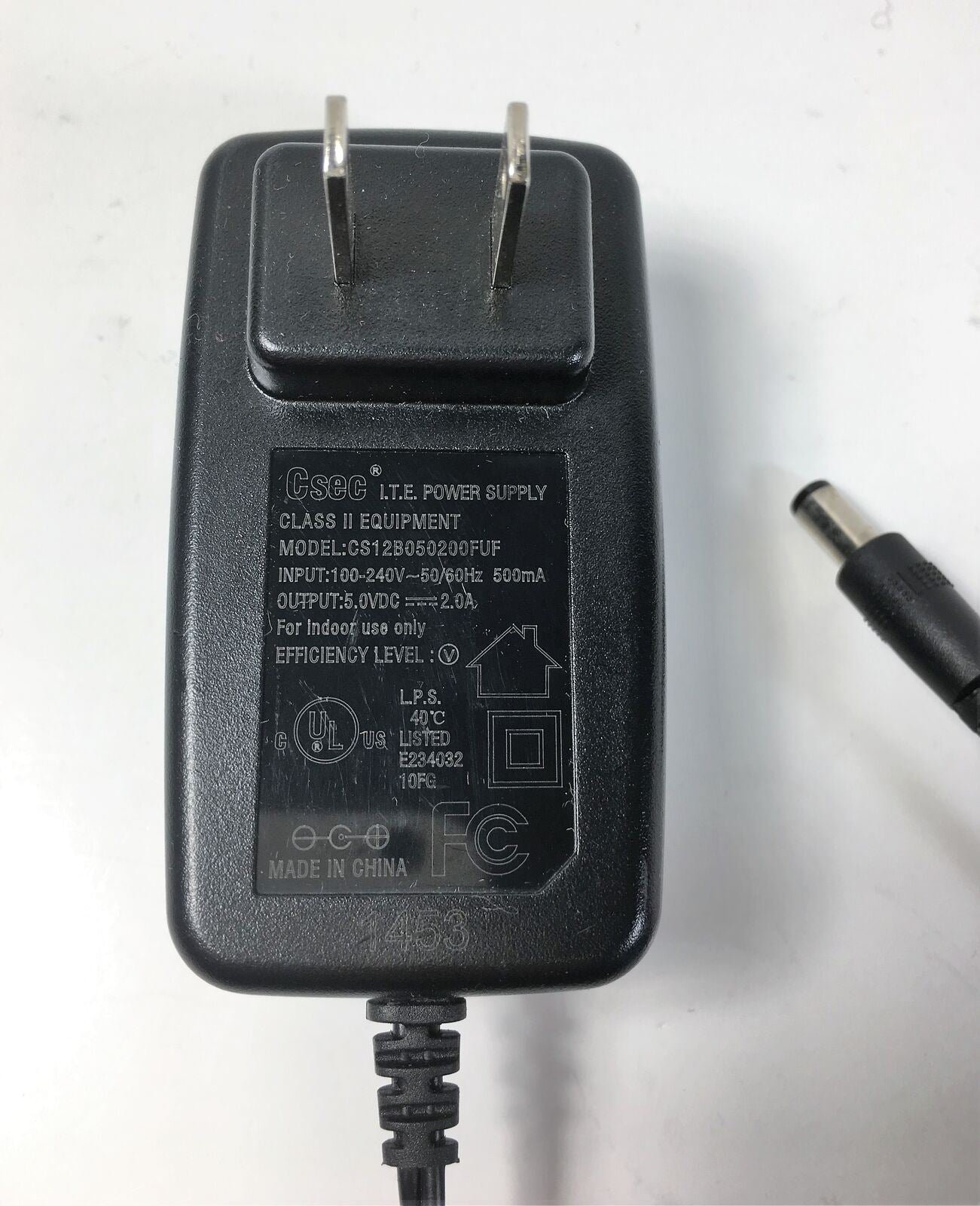 AC Adapter For Csec Model CS12B050200FUF I.T.E. Power Supply Class II Equipment