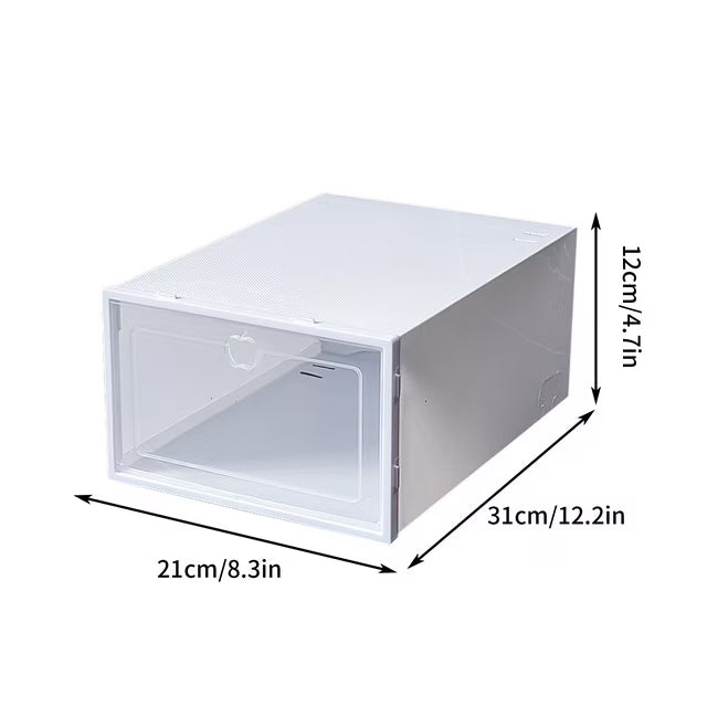 12 Pack Shoe Storage Organizer Boxes, Shoe Boxes Clear Plastic Stackable, Shoe Organizer for Closet, Plastic Shoe Boxes with Lids, Shoe Containers for Entryway, Bedroom