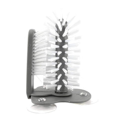 360° Glass Cup Brush Cleaner with 3 Suction, Bar Glass Washer Sink Attachment, Flexible Bristles Double Sided Scrubber Brush for Home, Kitchen, Wall, Table or Sink Bottom