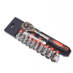 12 Pcs Ratchet Socket Set 1/4 Inch with Quick Release Handle Steel Socket Wrench Set for Boat Motorcycle and Bicycle Automotive Hardware Repair Tools
