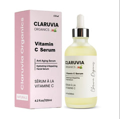 CLARUVIA 120ml Natural Vitamin C Serum All-Natural Moisturizer Facial Skincare for Ladies and Men | Toning and Hydrating with Hyaluronic Acid, Vitamin E, Rosa Casina Extract, Aloe Vera Extract | Anti Aging, Skin Repairing and Brightening