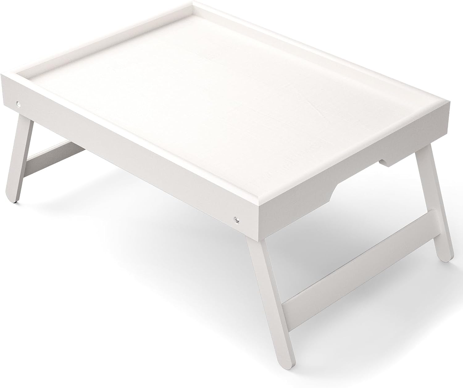 Bamboo Bed Table Tray with Foldable Legs, Large Breakfast Bed Tray with Handles for Food, Snack Small Laptop
