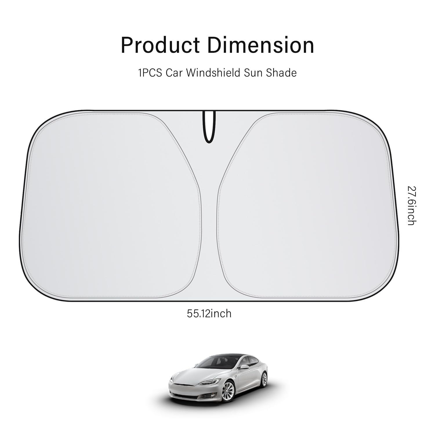 Car Windshield Sun Shade - Thickened Titanium Silver Car Windshield Cover Sun Shade for Sun & Heat Protection - Summer Car Essentials Sunshade for Car Windshield (M: 55.12 * 27.6 inch)