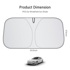 Car Windshield Sun Shade - Thickened Titanium Silver Car Windshield Cover Sun Shade for Sun & Heat Protection - Summer Car Essentials Sunshade for Car Windshield (M: 55.12 * 27.6 inch)