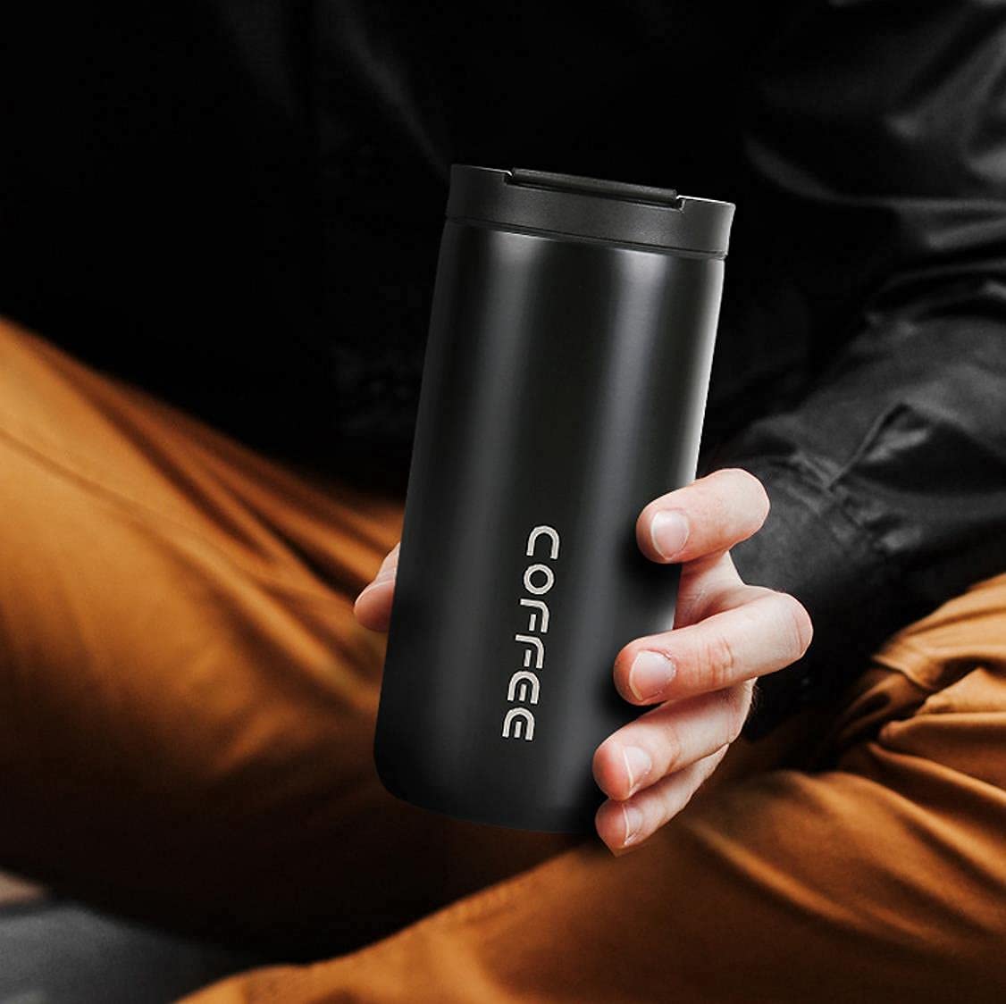 1PC of Travel Vacuum Insulated 500ml Coffee Mug with Leak Proof Screw Lid, White
