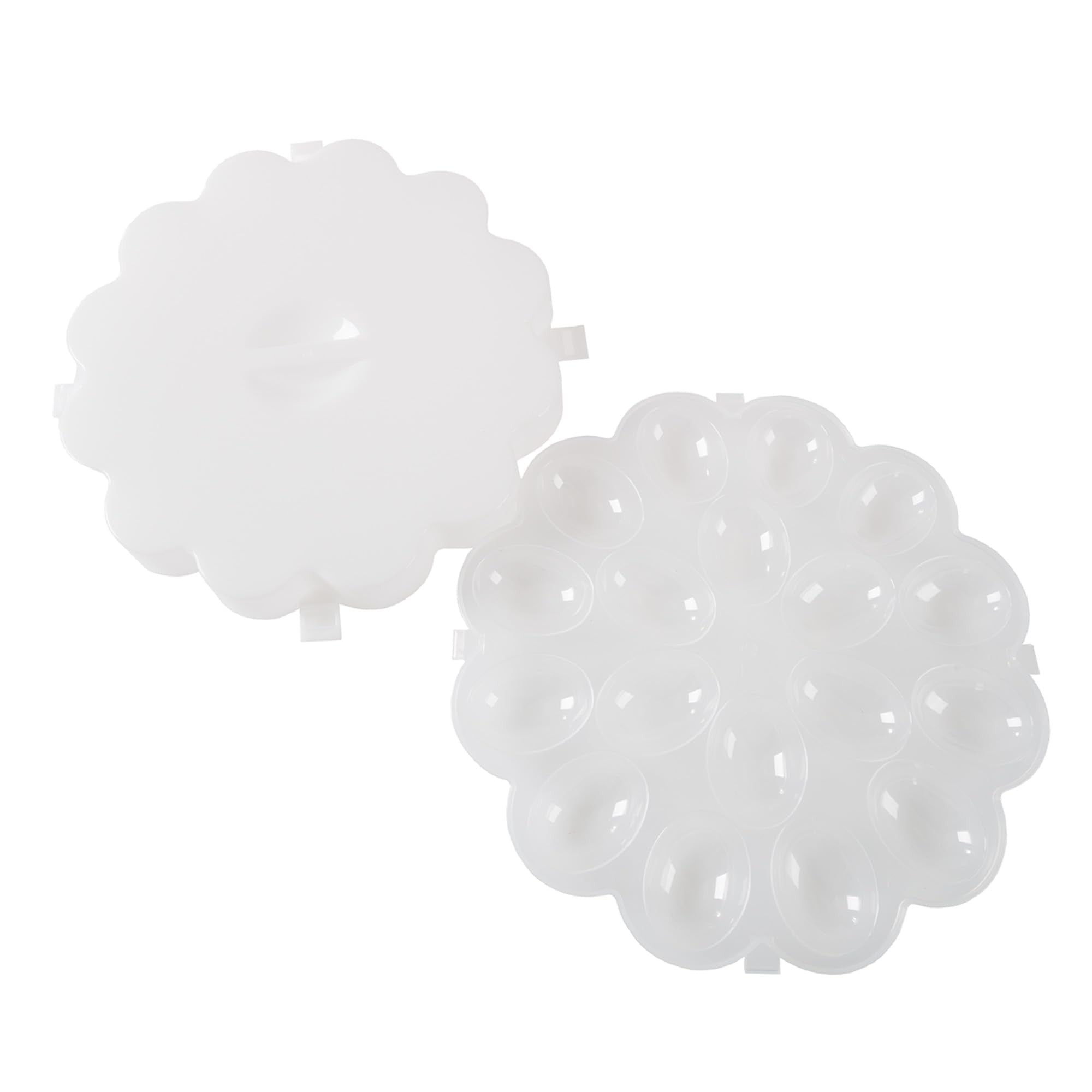 Chef Buddy SET OF 2 Deviled Egg Trays with Snap On Lids, CLEAR