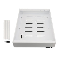 Adjustable Width Cabinet Pull Out Shelf, Carbon Steel Slide Out Drawer Organizer with 3 Sideline Rails for Kitchen, Large Capacity, Easy to Install, Strong and Quiet