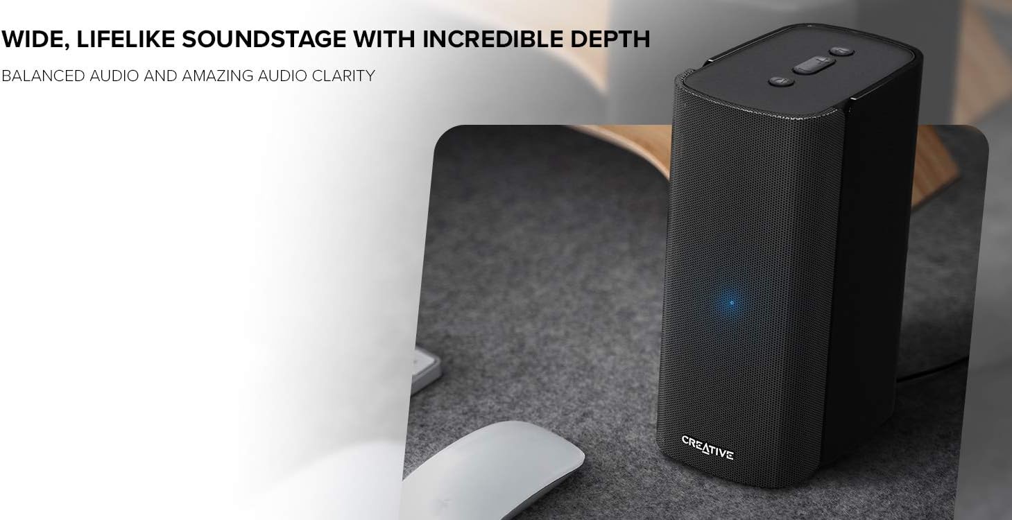 Creative T100-2.0 Compact Hi-Fi Desktop Bluetooth Speakers