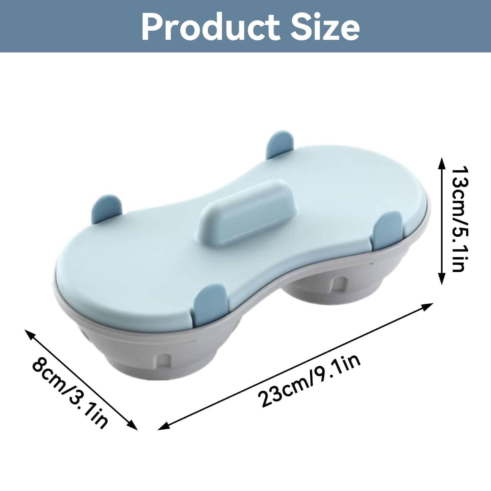 CYRANK 2 Cavity Microwave Egg Poacher Edible Silicone Drain Egg Boiler Set, Blue