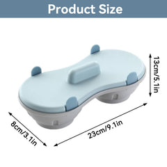 CYRANK 2 Cavity Microwave Egg Poacher Edible Silicone Drain Egg Boiler Set, Blue