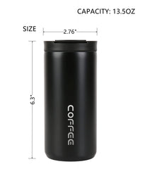1PC of Travel Vacuum Insulated 500ml Coffee Mug with Leak Proof Screw Lid, White