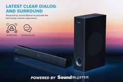 Creative Stage V2 2.1 Soundbar with Subwoofer, Clear Dialog and Surround by Sound Blaster, Bluetooth 5.0