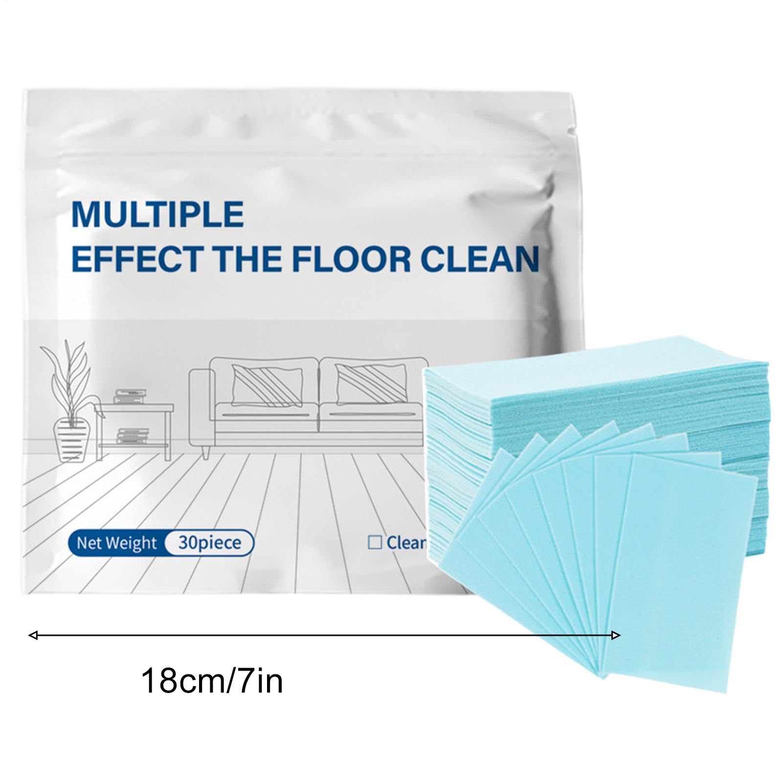 30-Piece Dissolvable Mopping Sheets | Floor Cleaning Tablets Multi-Surfaces Cleaner - for Tile Household Rental House Bedroom Office Entryway Apartment Kitchen