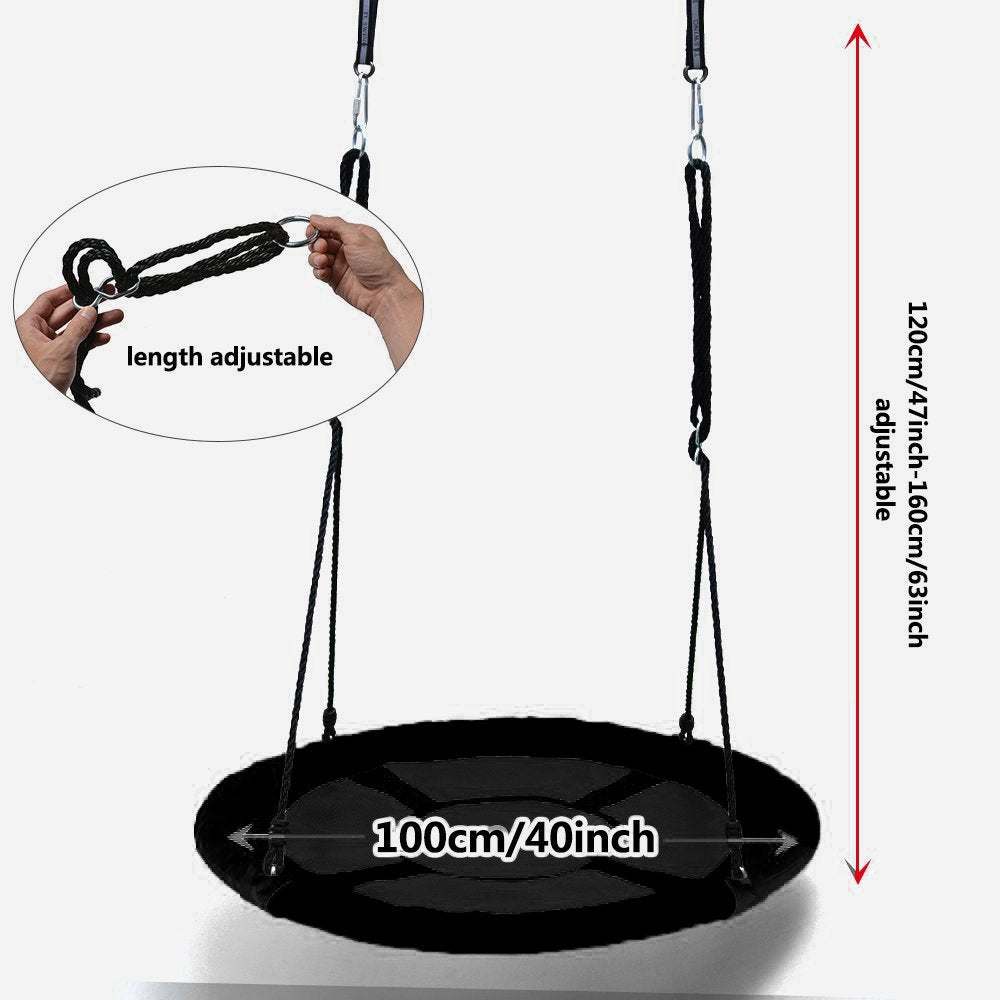 Disc Giant Nest Web Rope Hanging Tree Swing Seat Set Heavy Duty Easy to Set Up for Kids Children Adult Outdoor Backyard Garden 40"/24"