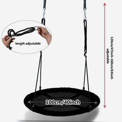 Disc Giant Nest Web Rope Hanging Tree Swing Seat Set Heavy Duty Easy to Set Up for Kids Children Adult Outdoor Backyard Garden 40"/24"