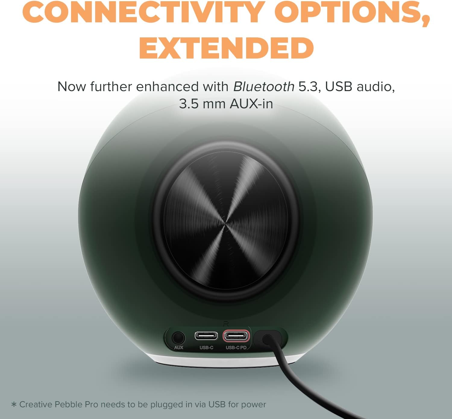 Creative Pebble Pro Minimalist 2.0 USB-C Computer Speakers- Dark Green