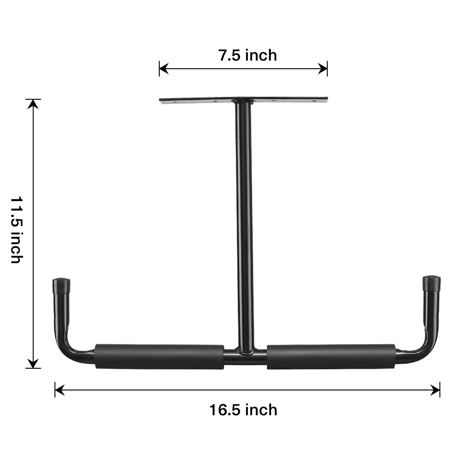 2 Pack Overhead Garage Storage Hooks, Heavy Duty Ceiling Mounted Garage Utility Hanging Rack for Lumber Bike Tools, Black