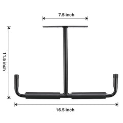 2 Pack Overhead Garage Storage Hooks, Heavy Duty Ceiling Mounted Garage Utility Hanging Rack for Lumber Bike Tools, Black