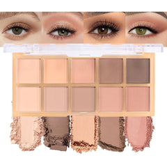 DIKALU Waterproof Vegan Cruelty-free 10 Colors Neutral Nude Pink Matte Eyeshadow Palette, X004SW0R0V