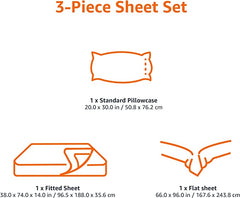 Amazon Basics Soft Microfiber Sheet Set with Elastic Pockets - Twin, Light Jade Green GK8Y