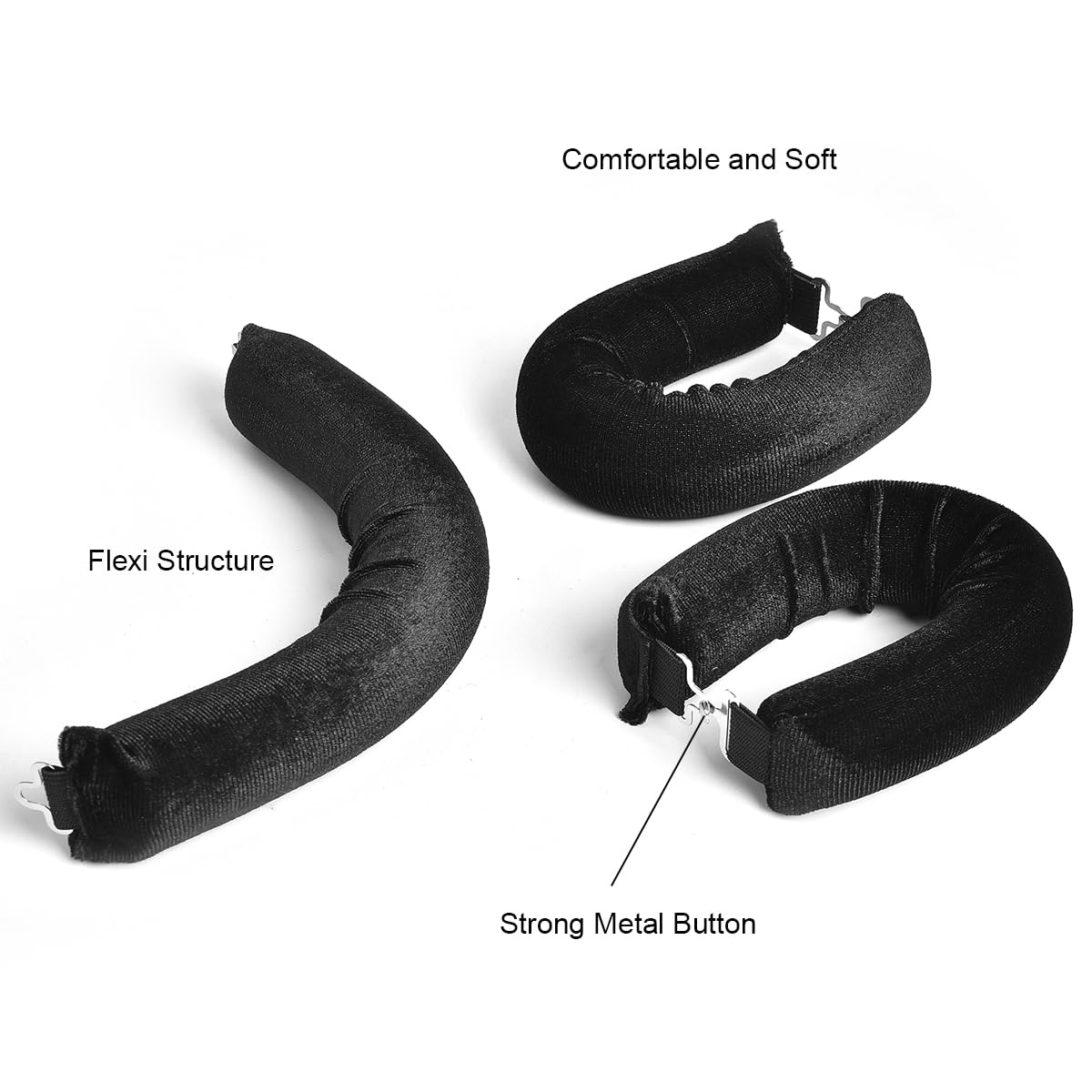CEKEME 4pcs Heatless Blowout Curlers for Long Hair, Jumbo Flexi Soft Rods, Black