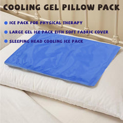 COLDCOOL Instant Relief Cool Pressure Activated Gel Cooling Mat Pad Pillow for Reduce Fevers, Migraines, Hot Flashes, Night Sweats–Place