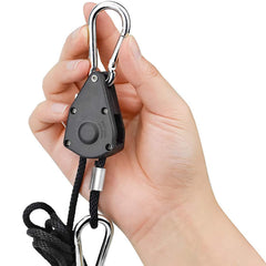 DMZK 4Pcs 1/8 Inch Hanging Rope Ratchet, Adjustable Heavy Duty Ratchet Rope Hanger, Rope Clip Hanger for Grow, Light Fixtures, Gardening,150lb Capacity