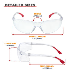 24 Pack Clear Safety Glasses, Protective Eyewear UV Protection & ANSI Z87.1, Safety Goggles Scratch & Impact Resistant Eye Protection for Men & Women - Ideal for Construction, Shooting, Lab Work