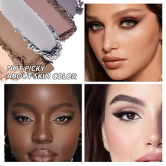 DIKALU Waterproof Vegan Cruelty-free 10 Colors Neutral Nude Gray Taupe Matte Eyeshadow Palette, X004SW57JV