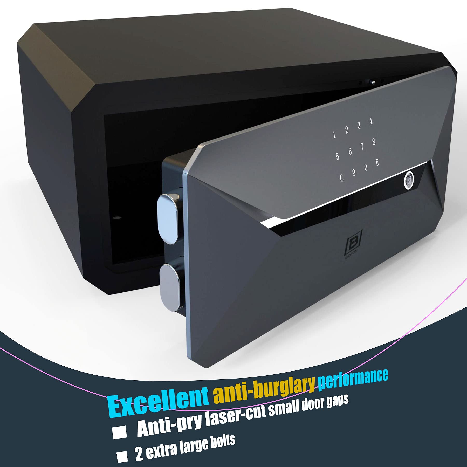 BOFON Y-Series Home 1.45 Cubic Fingerprint Smart Safe Box Security Box with Key