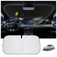 Car Windshield Sun Shade - Thickened Titanium Silver Car Windshield Cover Sun Shade for Sun & Heat Protection - Summer Car Essentials Sunshade for Car Windshield (M: 55.12 * 27.6 inch)