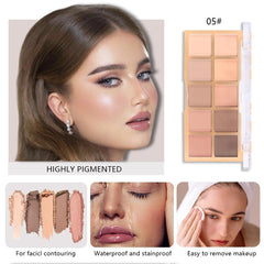 DIKALU Waterproof Vegan Cruelty-free 10 Colors Neutral Nude Pink Matte Eyeshadow Palette, X004SW0R0V