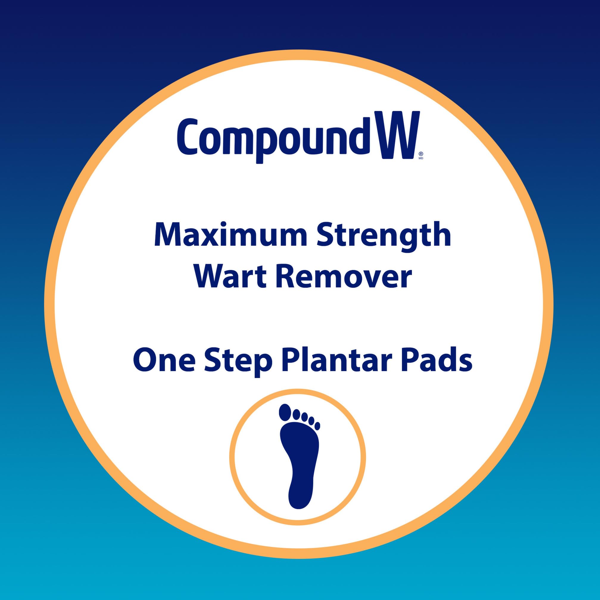 Compound W Wart Remover One Step Medicated Foot Pads- 20 Count - With Salicylic Acid, Maximum Strength, Effective Wart Removal