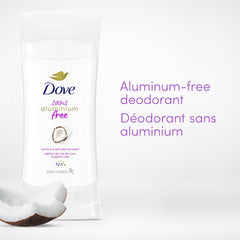 Dove Aluminum Free Déodorant for Soft Underarms, for Soft Underarms, Coconut & Pink Jasmine Scent, 74g