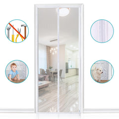 Apalus 36x83 inch Mesh Curtain Magnetic Screen Door, Magnetic Top-to-Bottom Seal Snaps Shuts Automatically, Keep Fresh Air in, WHITE BF003