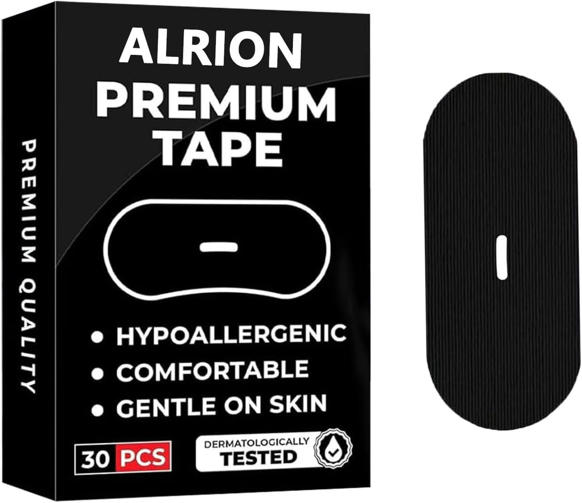 ALRION 30PCS Premium Cotton Sleep Tape with Hole, Hypoallergenic for Sensitive Skin, Painless Removal, Latex Free